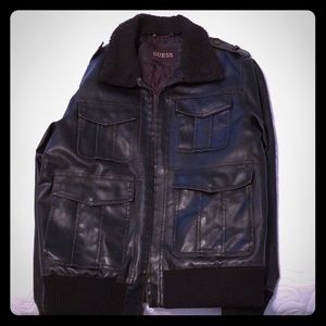 Guess faux leather bomber jacket. Large.